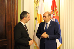 29. novembar 2022. Predsednik Narodne skupštine sa ministrom odbrane Republike Kipar